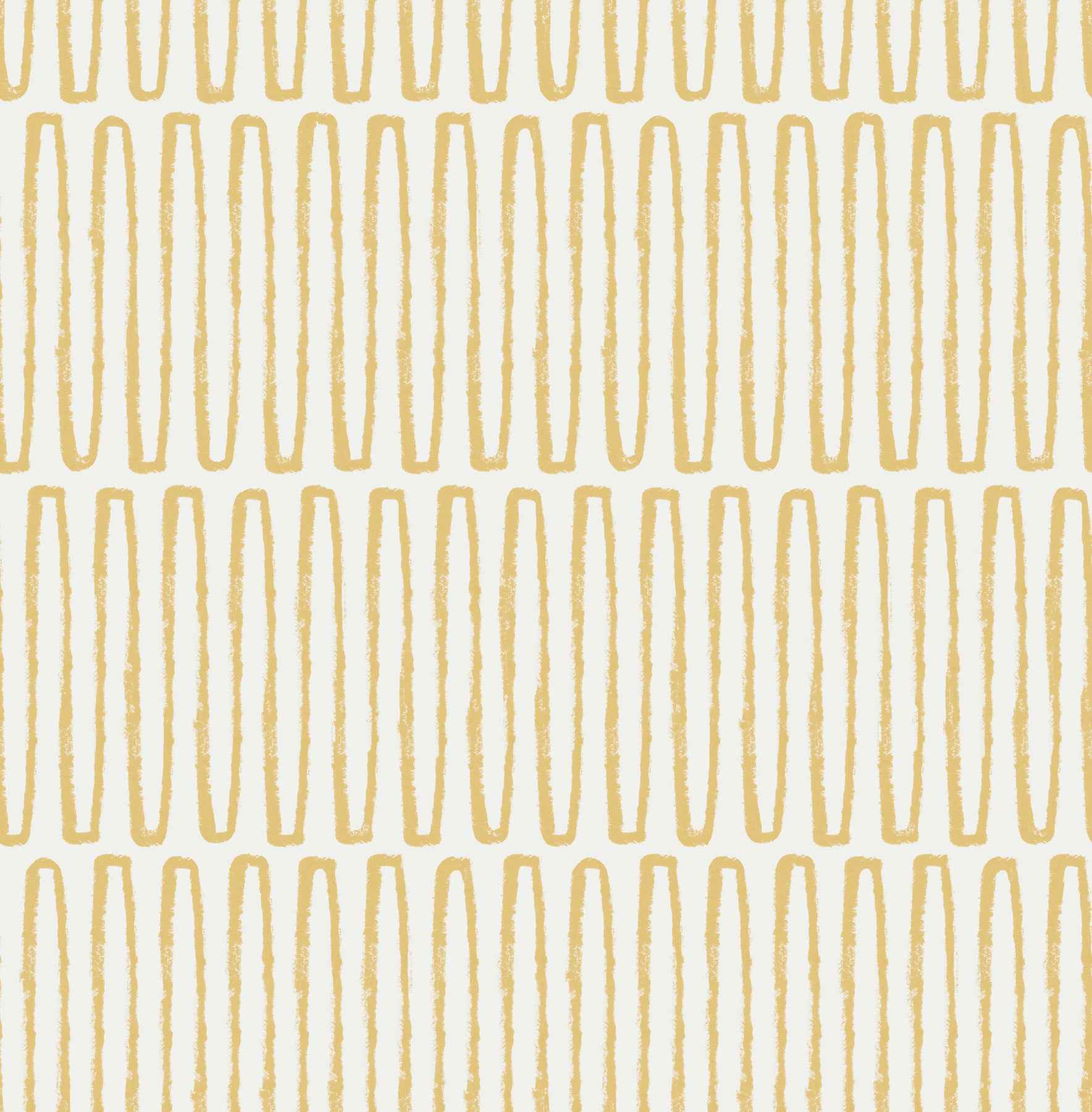 Lars Mustard Retro Wave Wallpaper - York Wallcoverings - 4197-26500