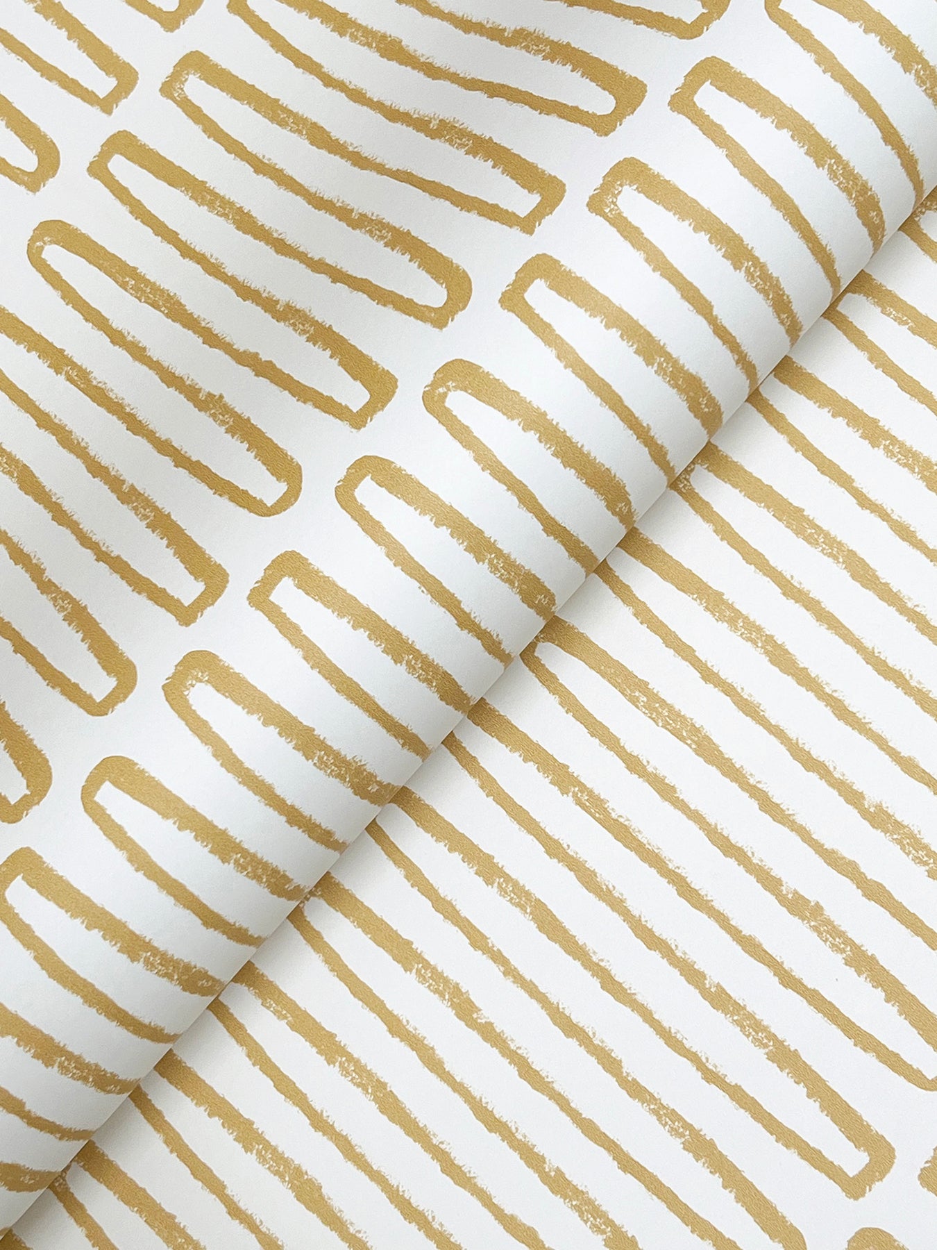 Lars Mustard Retro Wave Wallpaper - York Wallcoverings - 4197-26500 - York Wallcoverings Wallpaper