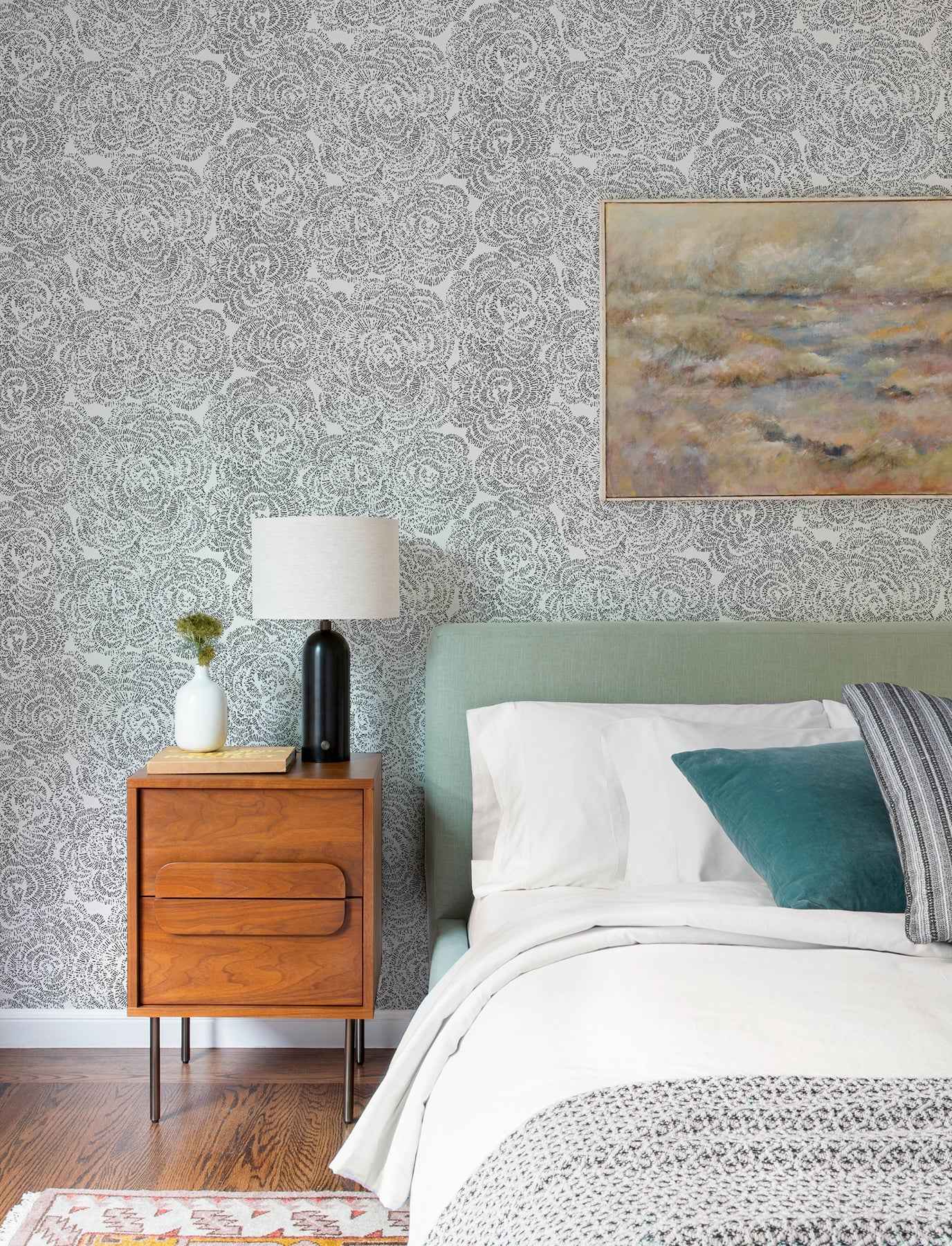 Ambroise Black Abstract Floral Wallpaper - York Wallcoverings - 4197-27854 - York Wallcoverings Wallpaper