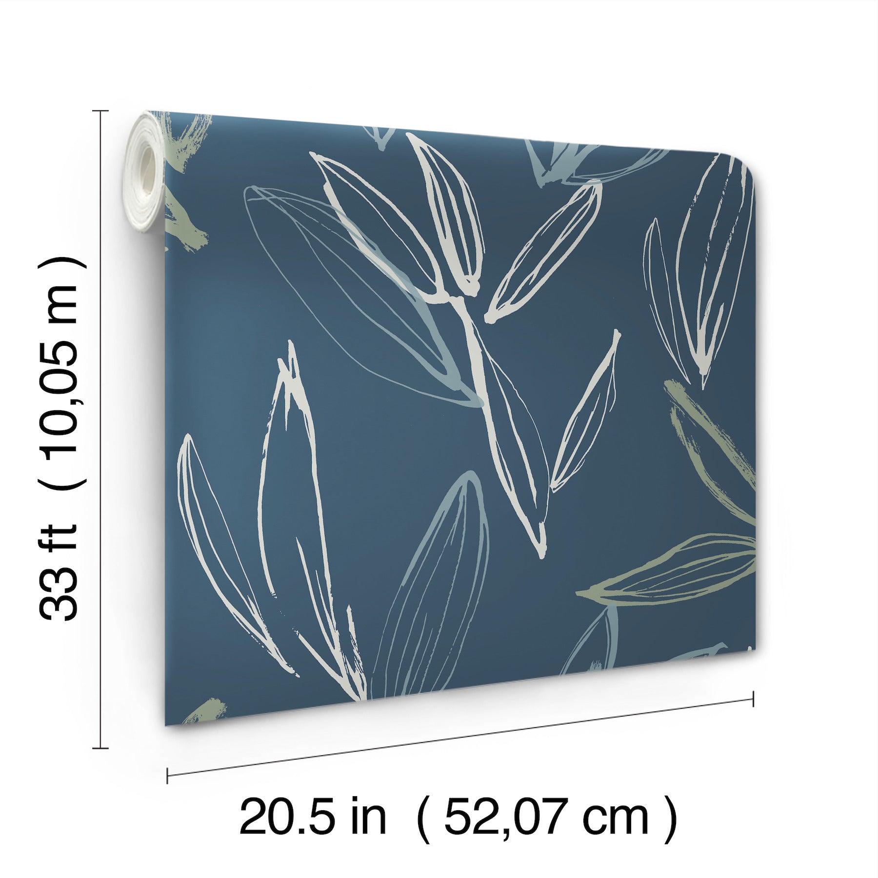 kenia-indigo-leaf-toss-wallpaper-york-wallcoverings-4197-27855 - York Wallcoverings Wallpaper