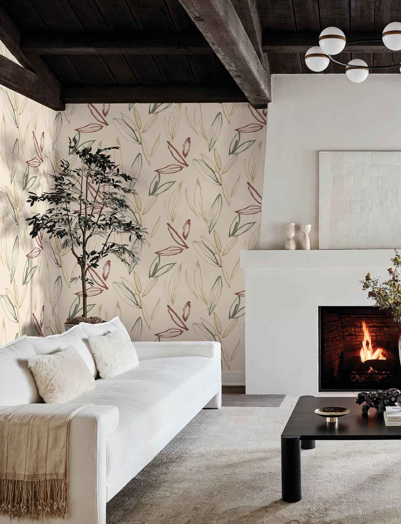 Kenia Multicolor Leaf Toss Wallpaper - York Wallcoverings - 4197-27858 - York Wallcoverings Wallpaper