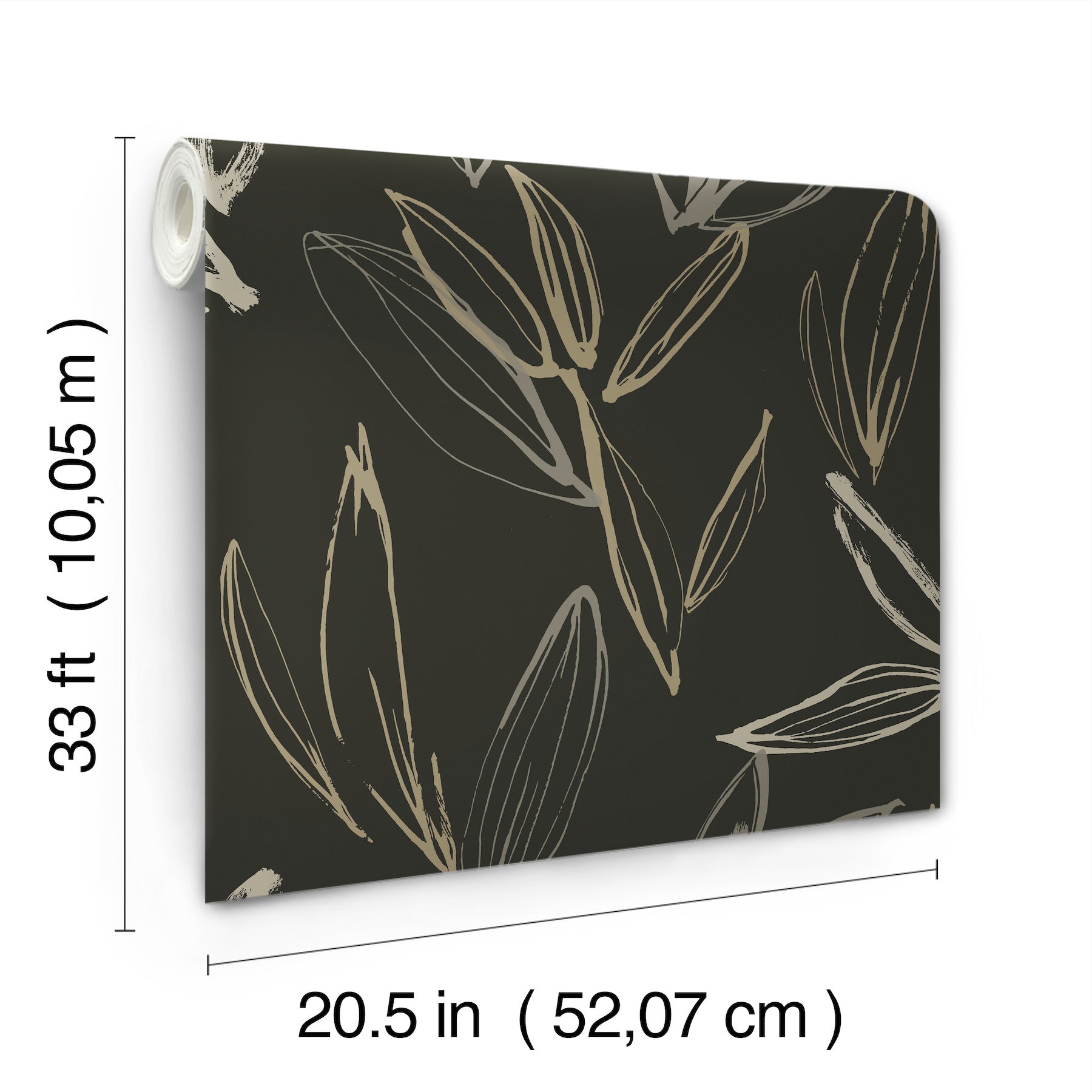 kenia-black-leaf-toss-wallpaper-york-wallcoverings-4197-27860 - York Wallcoverings Wallpaper