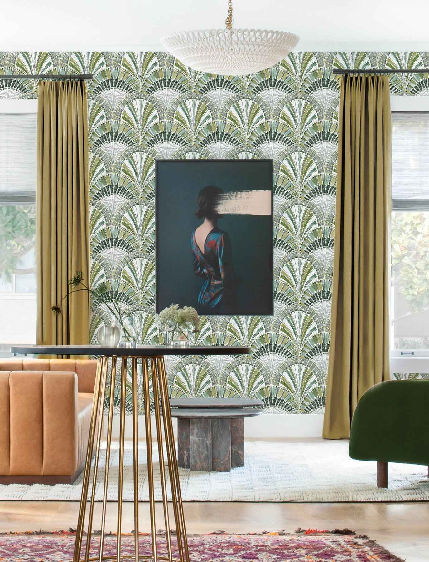 Myla Green Fanning Reeds Wallpaper - York Wallcoverings - 4197-27862 - York Wallcoverings Wallpaper