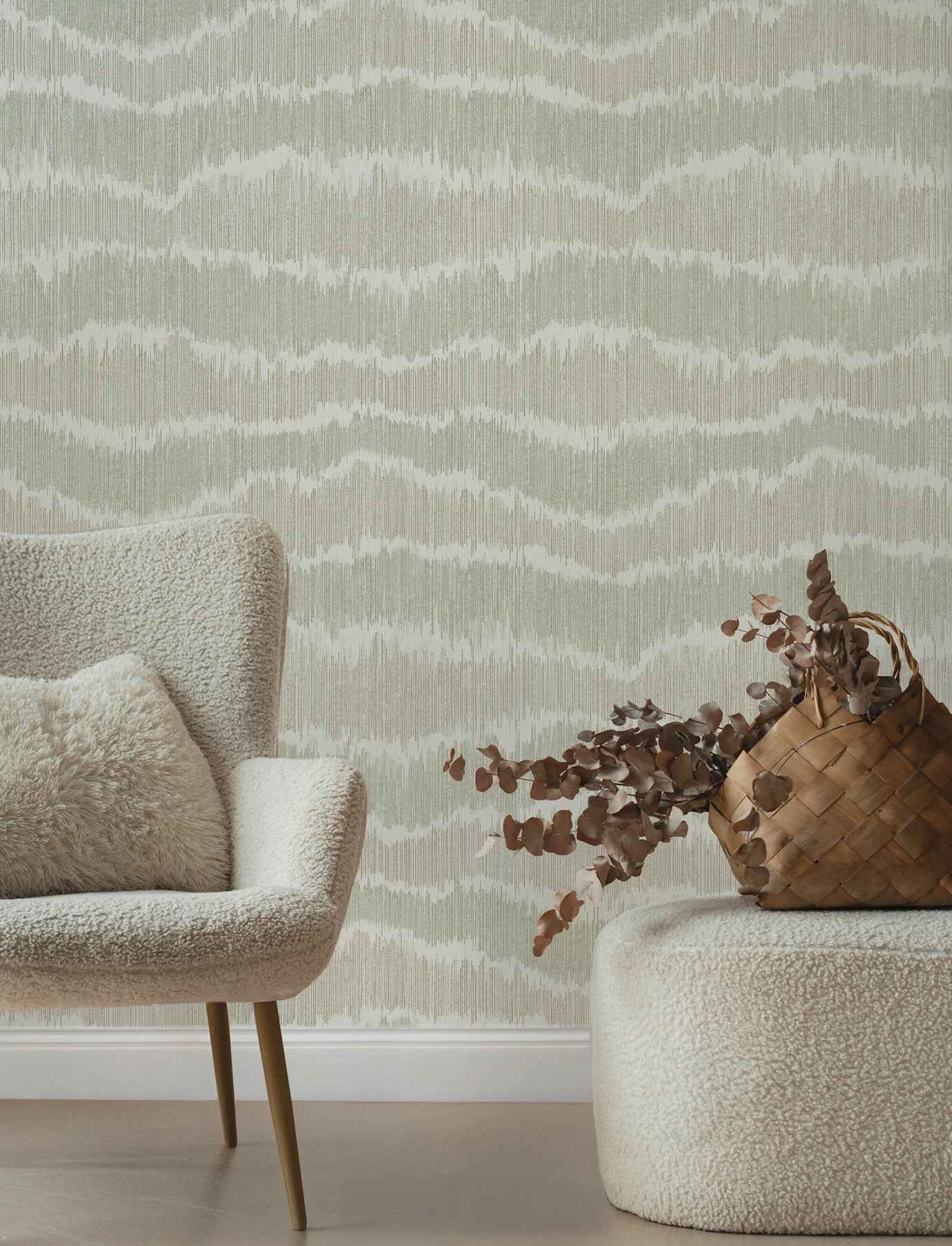 Wiggle Green Ikat Stripe Wallpaper - York Wallcoverings - 4197-27866 - York Wallcoverings Wallpaper