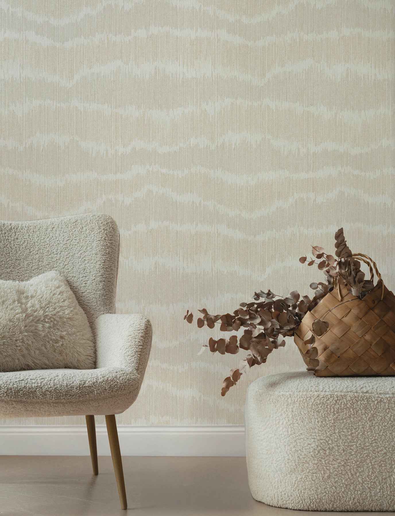 Wiggle Neutral Ikat Stripe Wallpaper - York Wallcoverings - 4197-27867 - York Wallcoverings Wallpaper