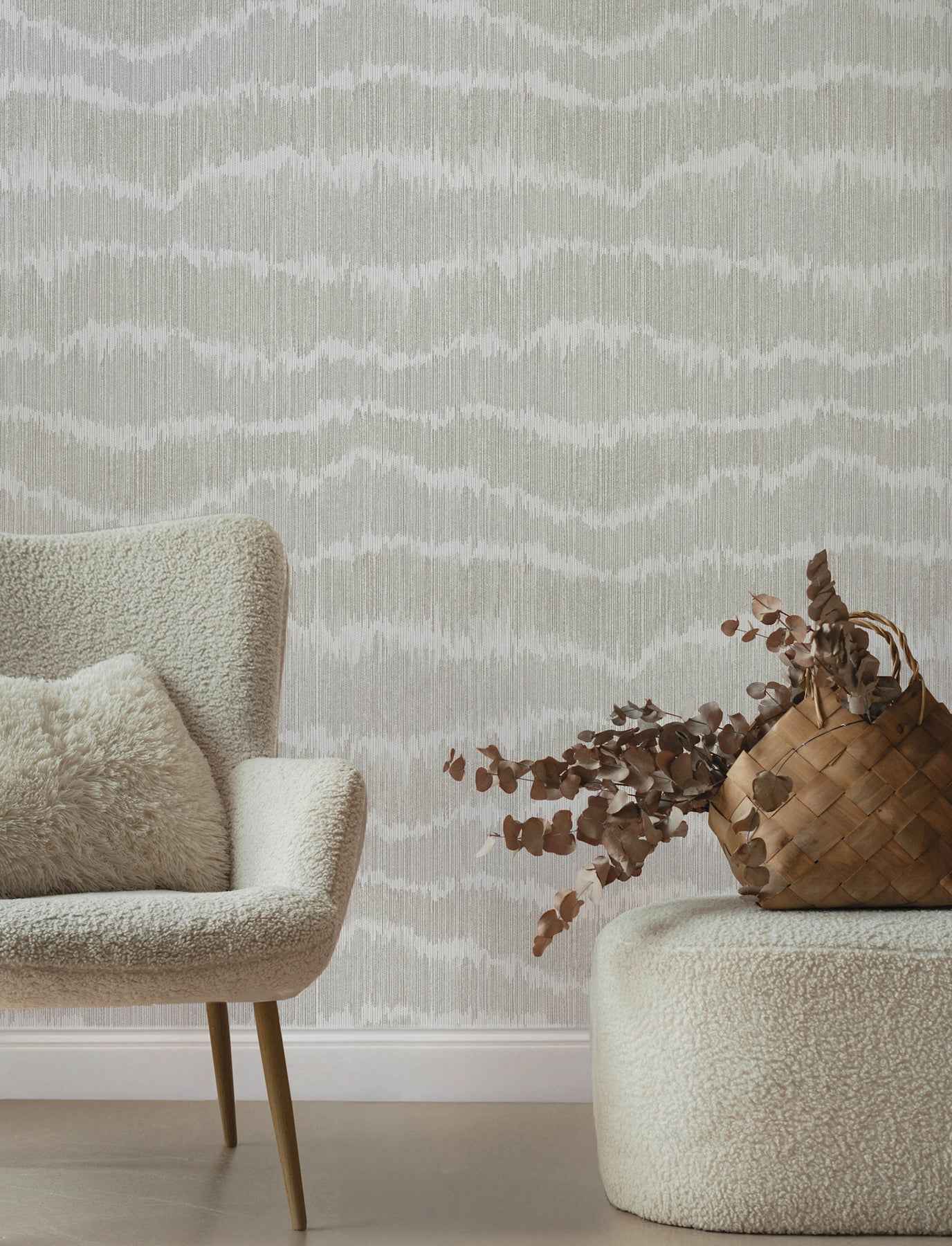 Wiggle Grey Ikat Stripe Wallpaper - York Wallcoverings - 4197-27868 - York Wallcoverings Wallpaper