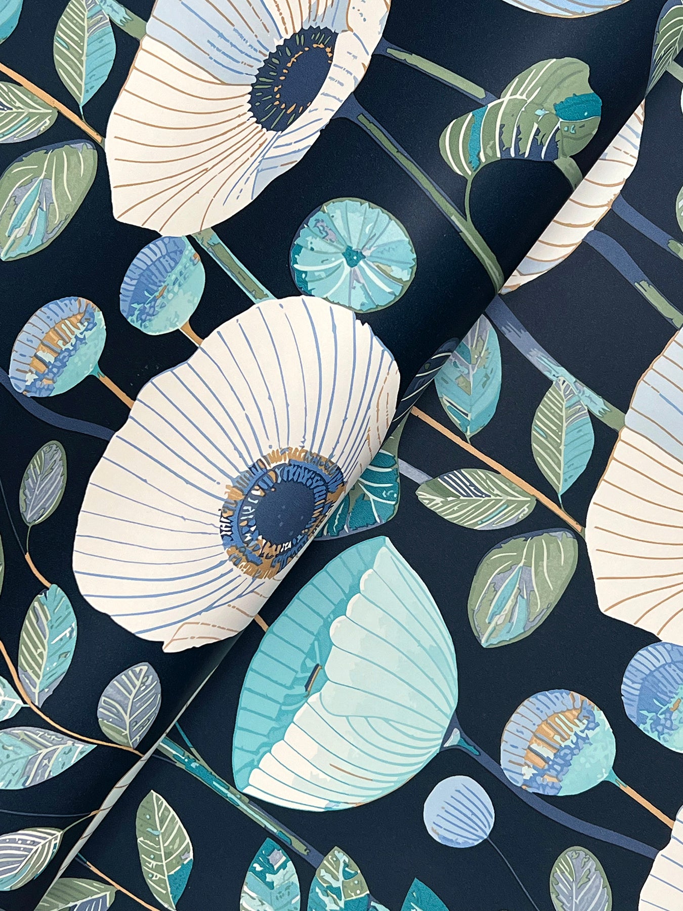 Mindra Indigo Floral Trail Wallpaper - York Wallcoverings - 4197-27871 - York Wallcoverings Wallpaper