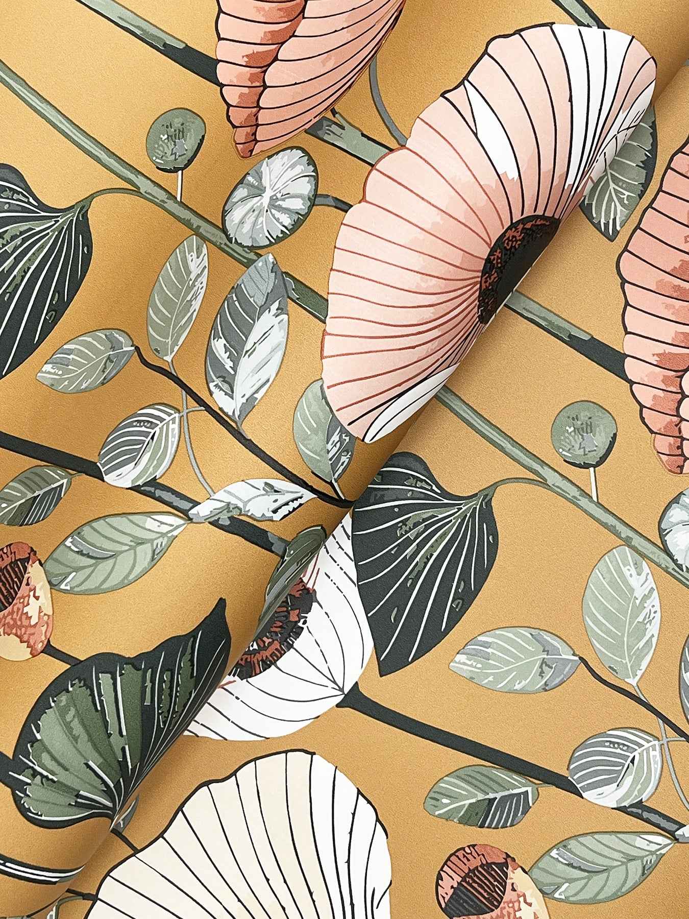 Mindra Mustard Floral Trail Wallpaper - York Wallcoverings - 4197-27873 - York Wallcoverings Wallpaper