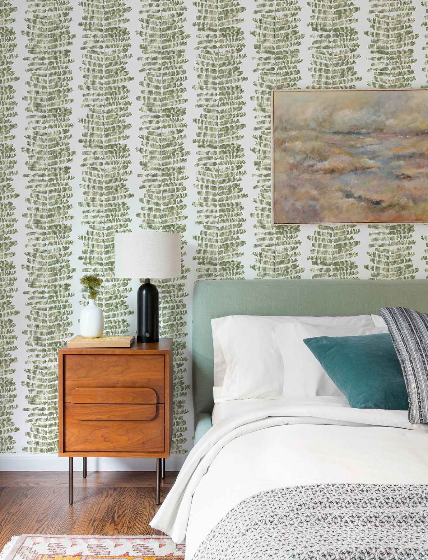 Lumis Green Fern Stripe Wallpaper - York Wallcoverings - 4197-27877 - York Wallcoverings Wallpaper