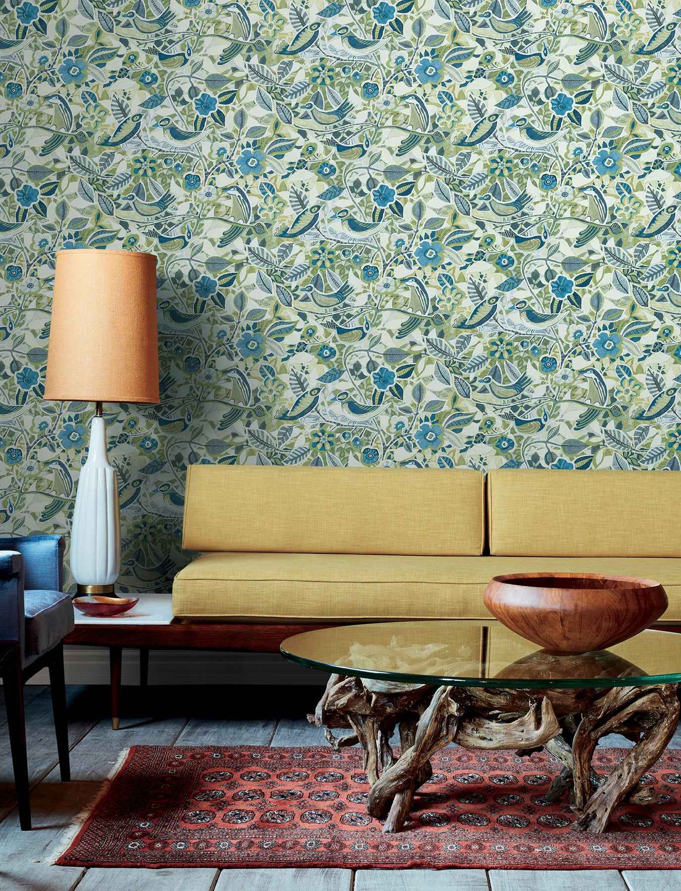 Manette Green Birds in the Bush Wallpaper - York Wallcoverings - 4197-27885 - York Wallcoverings Wallpaper