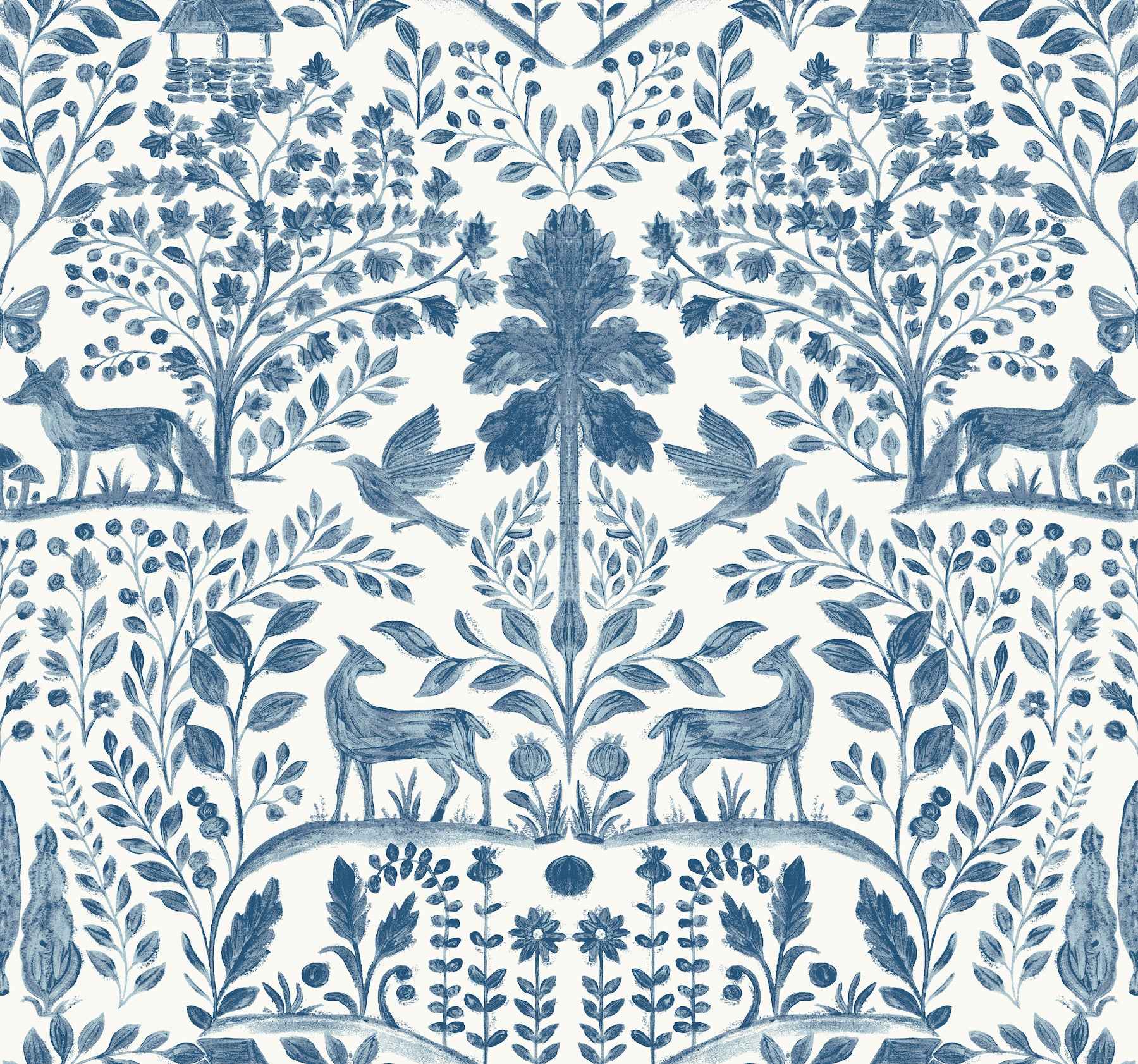 Anoki Blue Scenic Woodlands Wallpaper - York Wallcoverings - 4197-84003