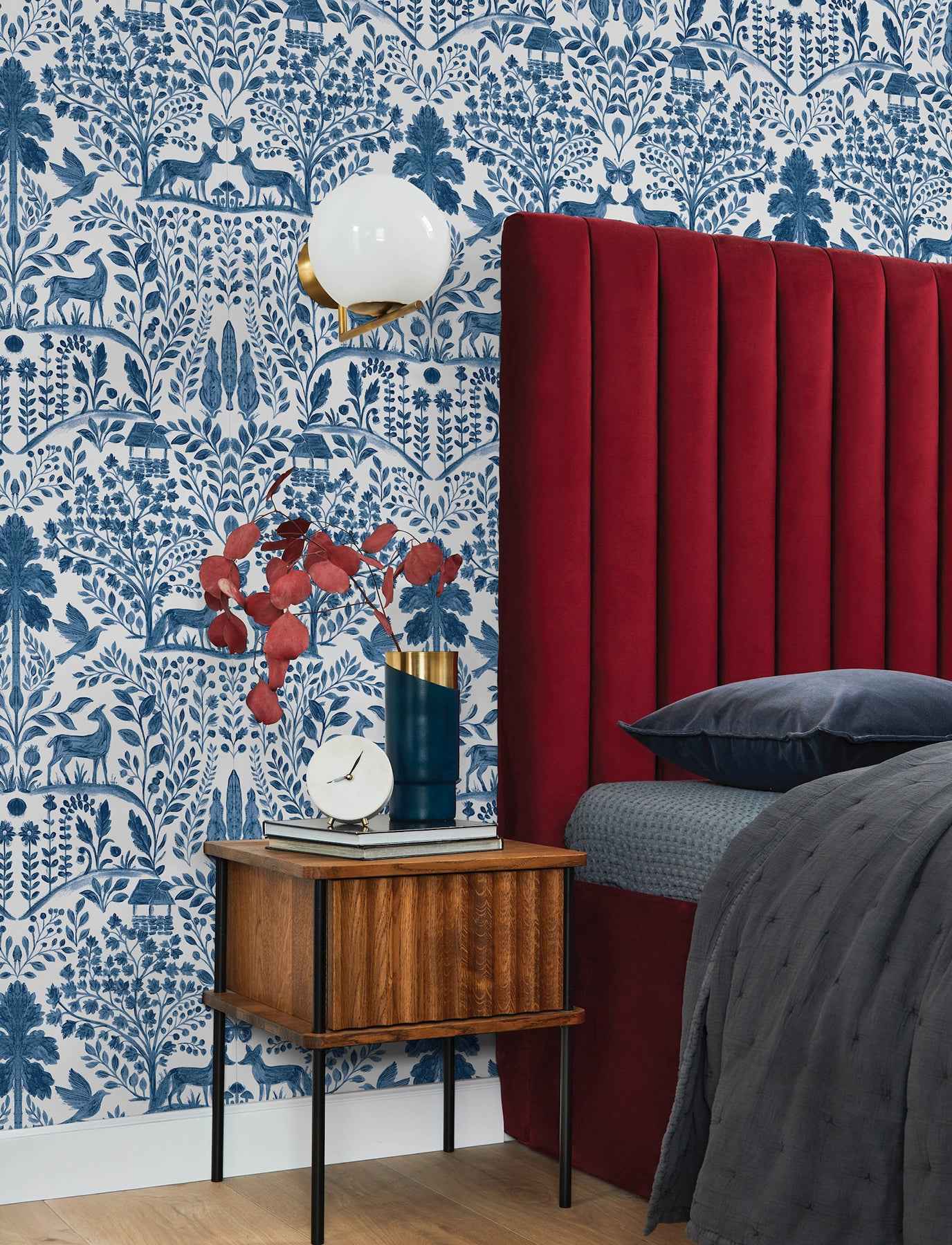 Anoki Blue Scenic Woodlands Wallpaper - York Wallcoverings - 4197-84003 - York Wallcoverings Wallpaper