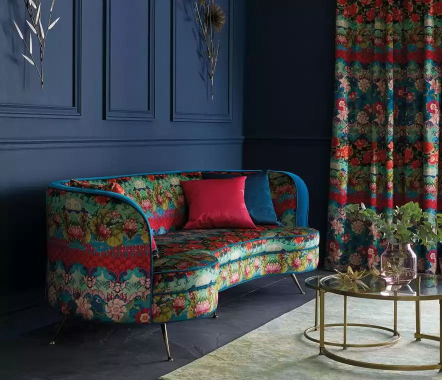 Palazzo Torcello Raspberry/Peacock/Mint - Osborne & Little - F7185-01 Fabric