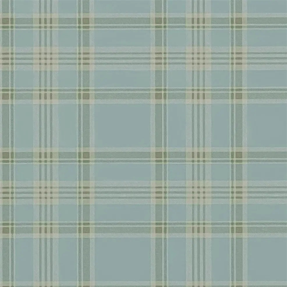 PRL5020/01 Deerpath Trail Plaid Mist Wallpaper by Ralph Lauren - The WorkRm