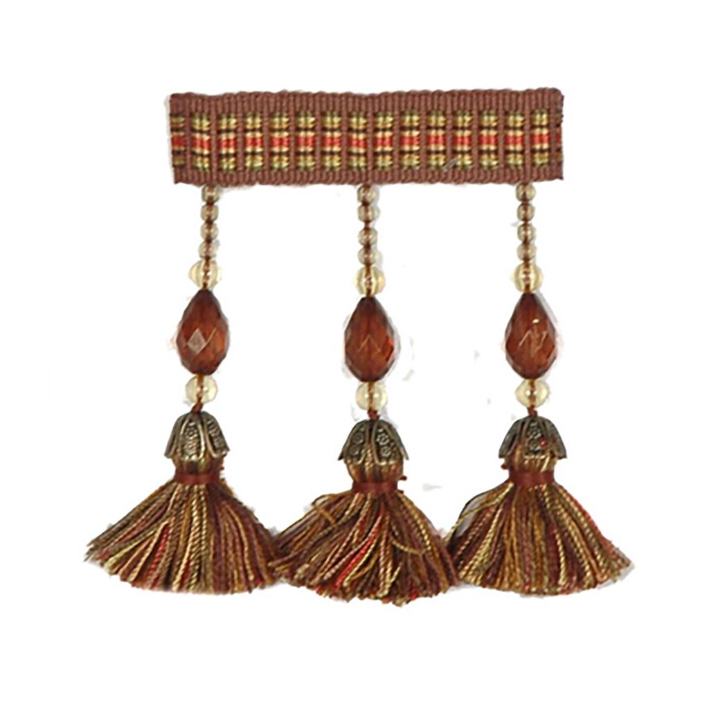 T1115 BEAD TASSEL F â UMBER BEAD TASSEL FRINGE - RM Coco Trim