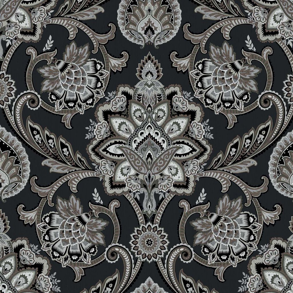 Blickling Garden Damask – Charcoal