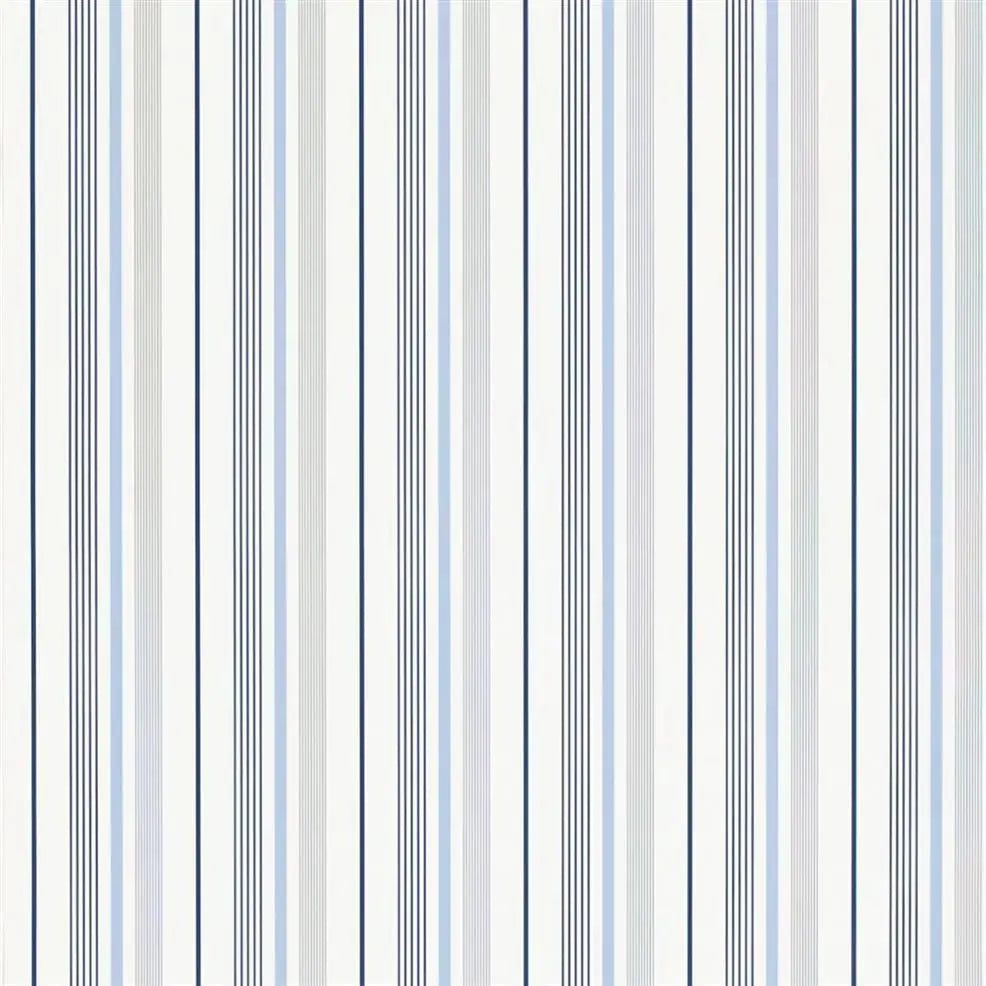 PRL057/01 Gable Stripe Cornflower Wallpaper by Ralph Lauren - The WorkRm
