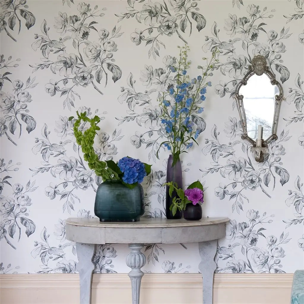 Watelet Wallpaper Black And White P540/01 by Designers Guild - The WorkRm