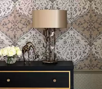 Rosslyn Montrose Black/Gold - Nina Campbell - NCW4156-06 Wallcovering