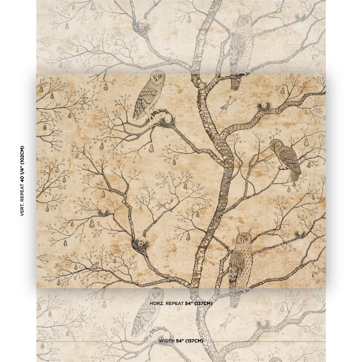 L’attesa Nella Notte - Parchment - Schumacher 5017090 Wallcovering