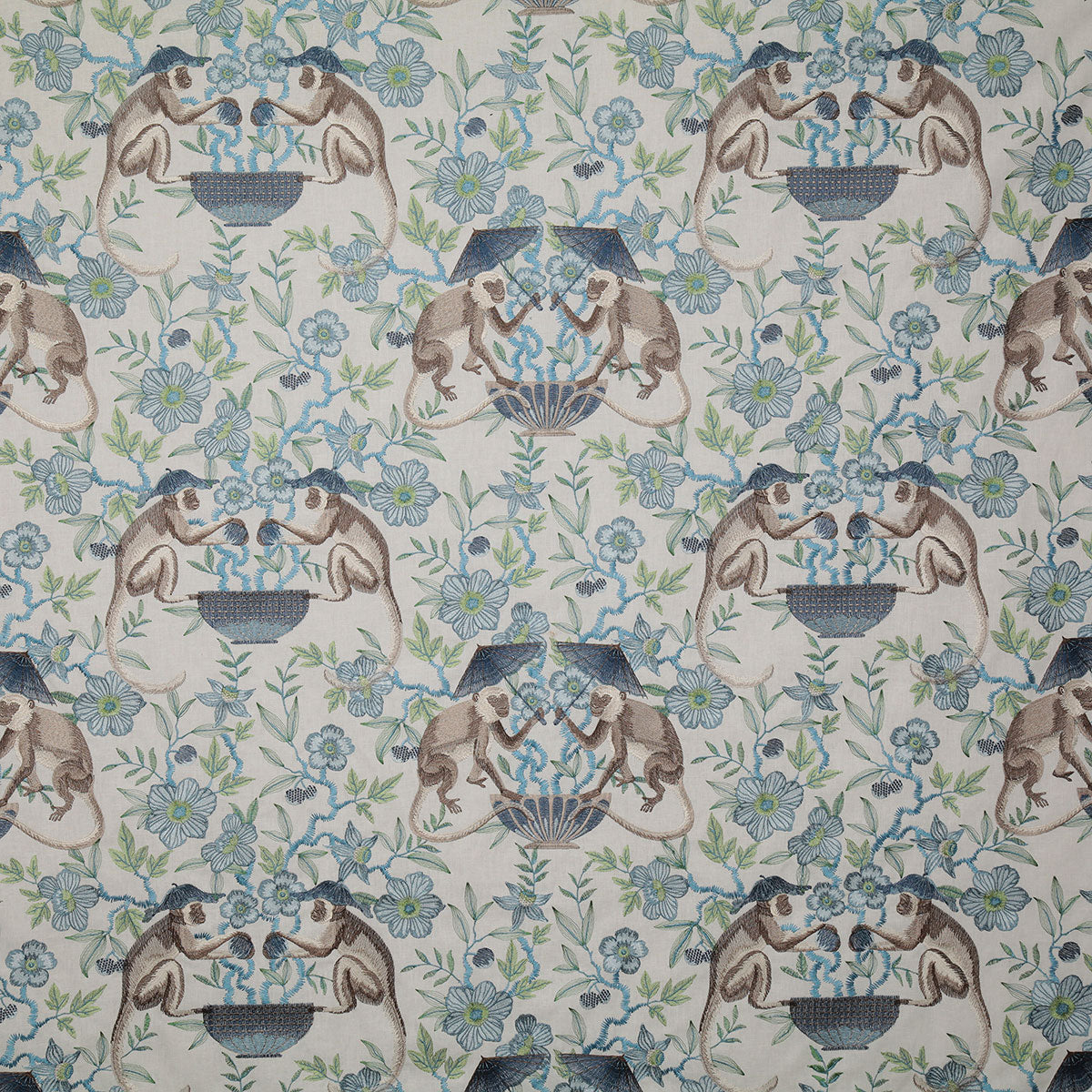 7412-cheeky-monkey-cornflower-pindler - Pindler Fabric
