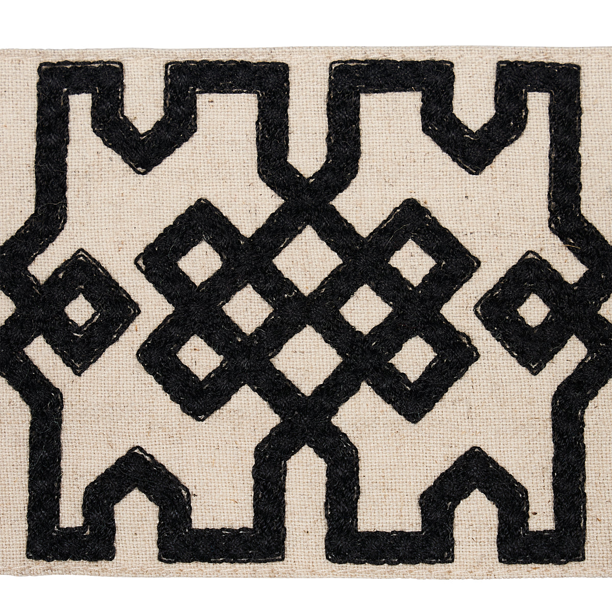 KNOTTED-TRELLIS-TAPE-BLACK-ON-UNBLEACHED-SCHUMACHER-80880