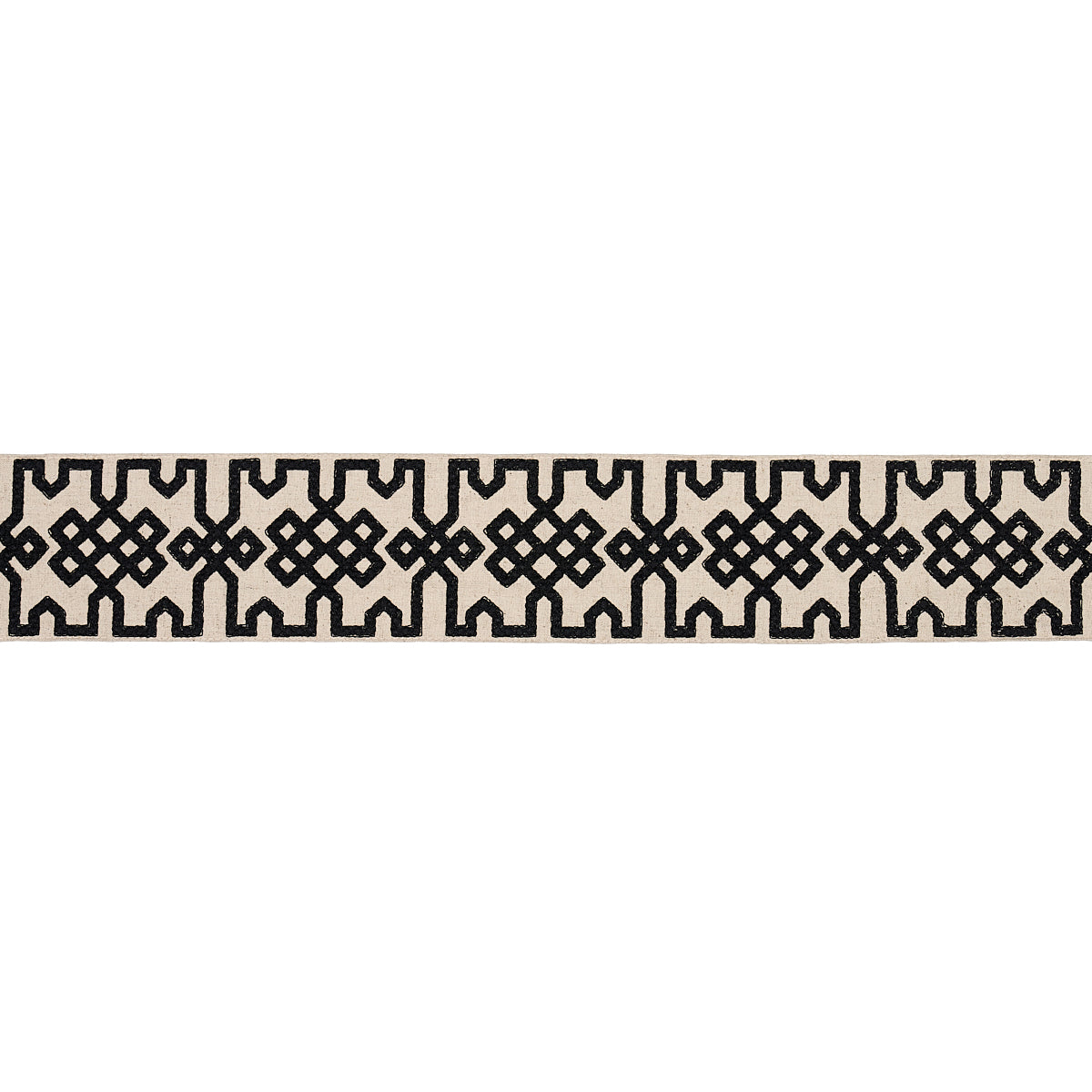 KNOTTED-TRELLIS-TAPE-BLACK-ON-UNBLEACHED-SCHUMACHER-80880