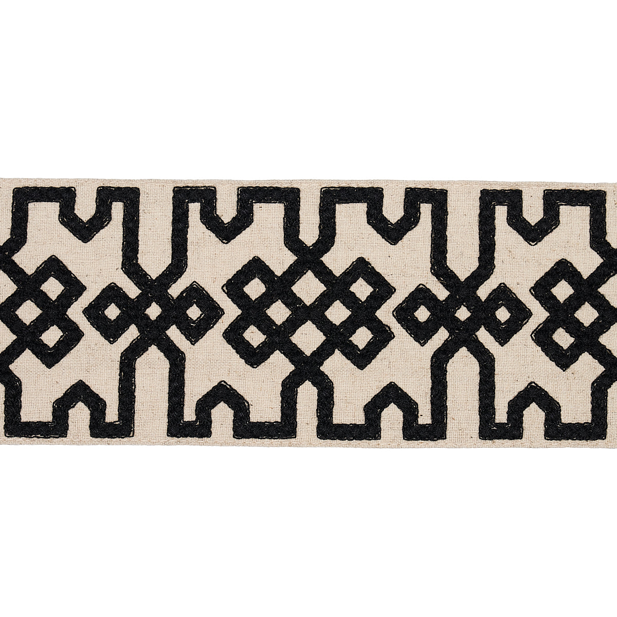 KNOTTED-TRELLIS-TAPE-BLACK-ON-UNBLEACHED-SCHUMACHER-80880