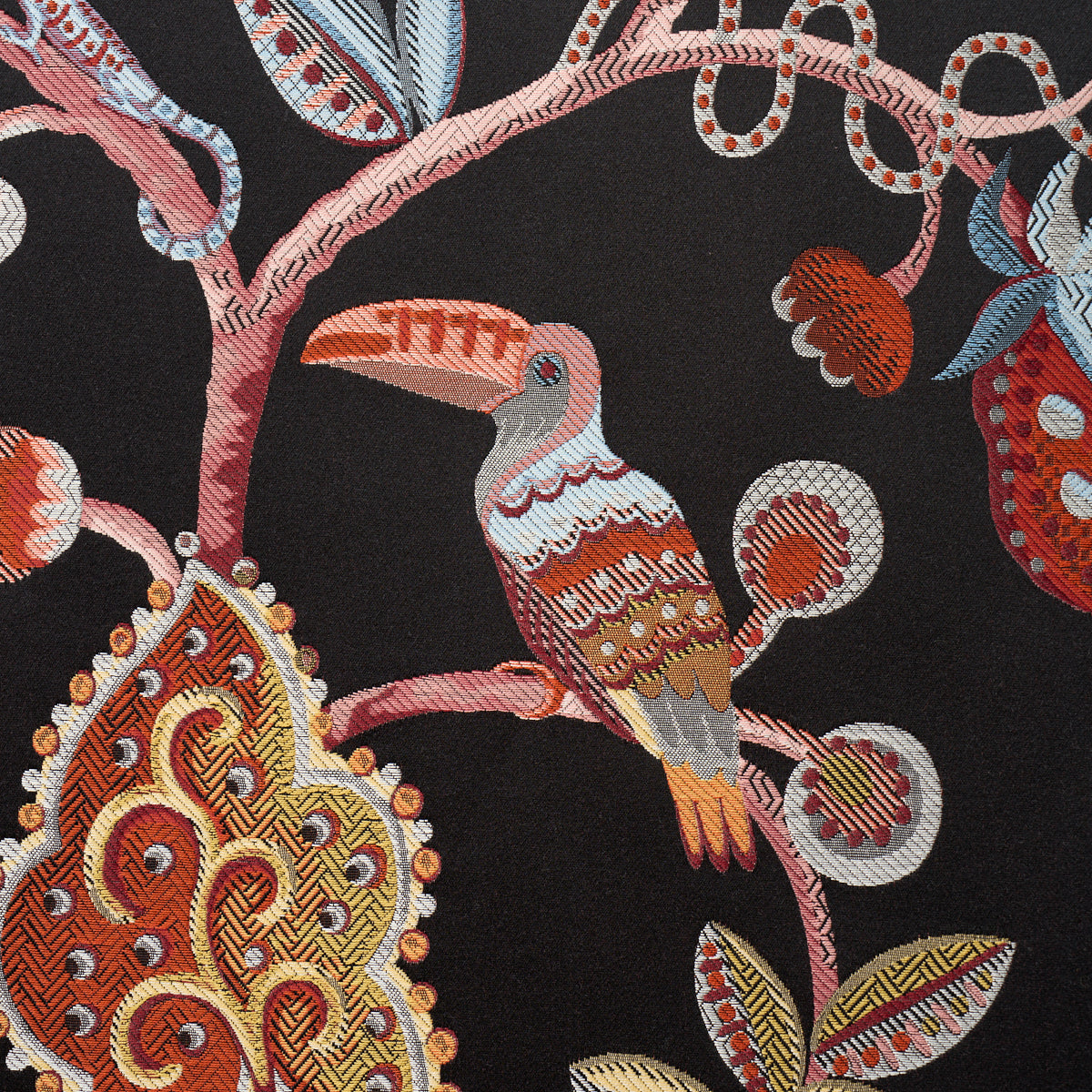 BIRDS-OF-PARADISE-WOVEN-NOIR-SCHUMACHER-85110