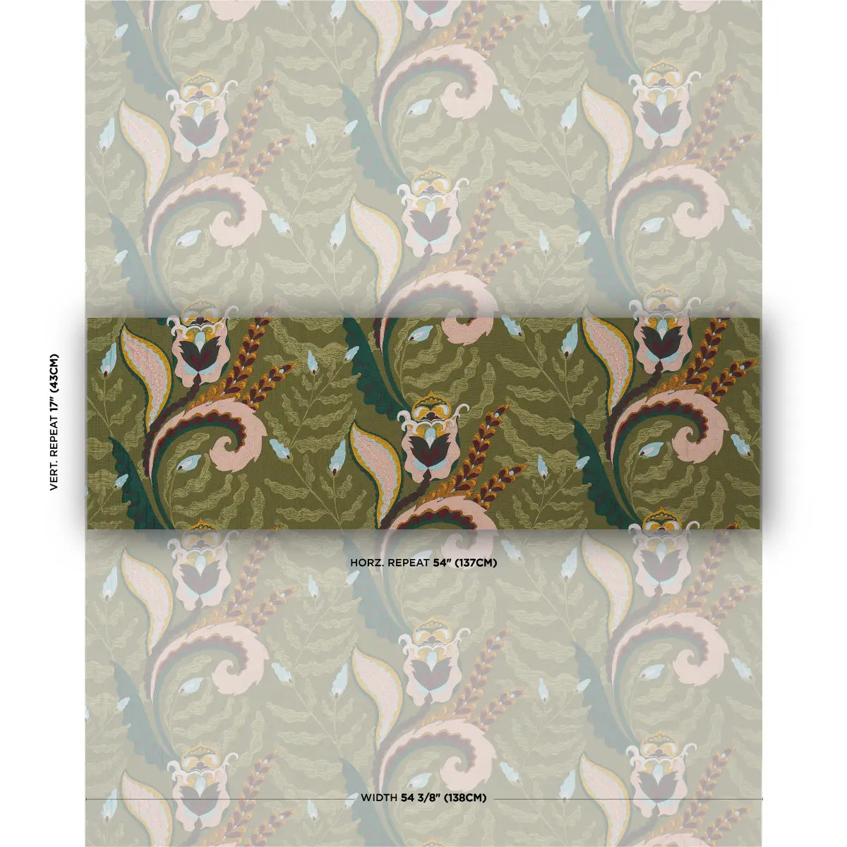 Jaipur Fantaisie - Moss - Schumacher 85491 Fabric