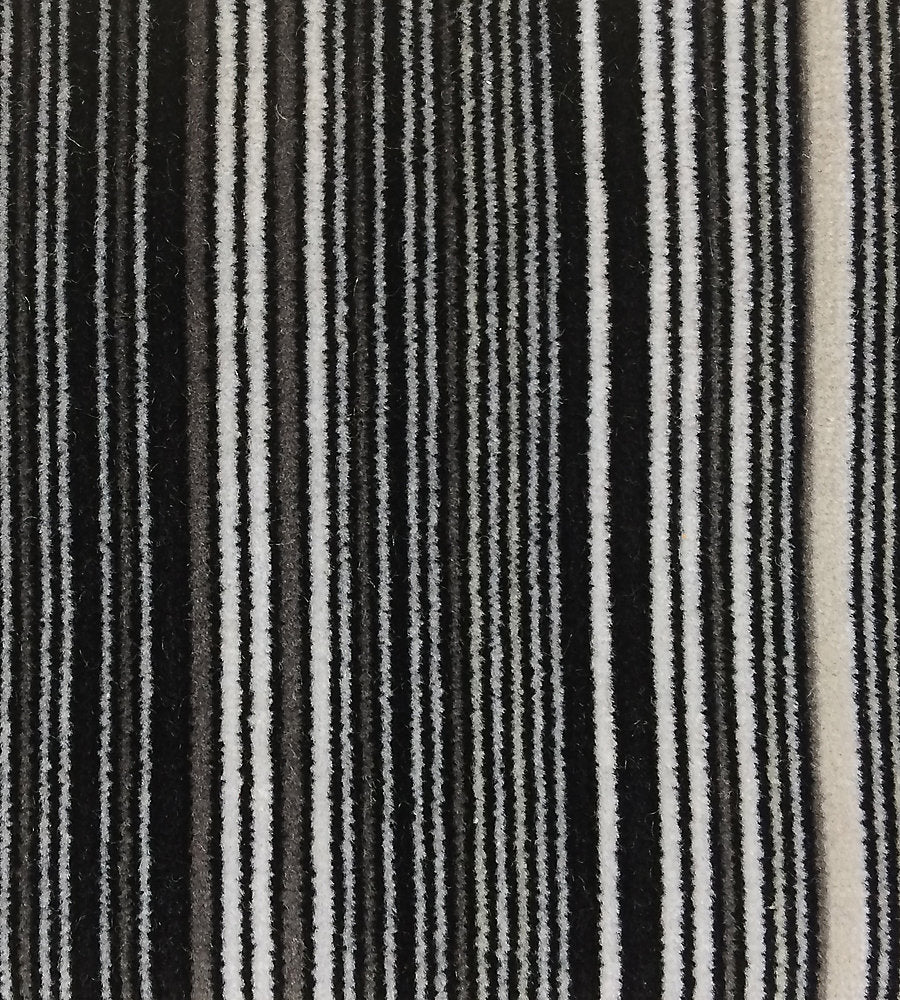 Pinstripe Velvet - Black & White - Scalamandre Fabric