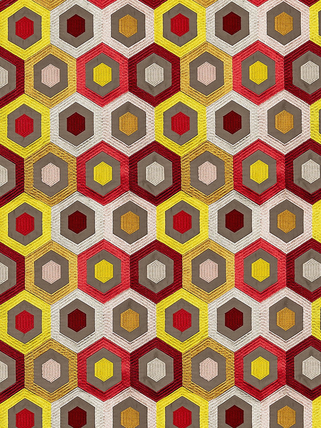 Rhapsody - Hot Cherry Gold - Scalamandre Fabric
