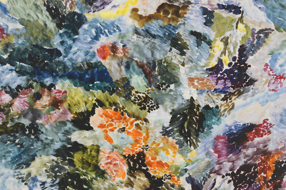 Vernissage Printed Velvet - Blue Multi