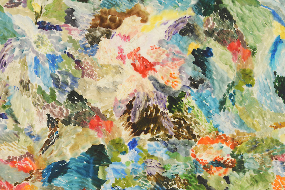 Vernissage Printed Velvet - Green Multi