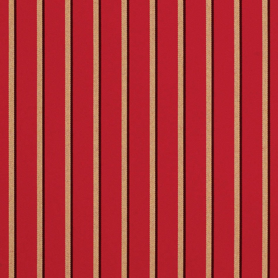 Color: Red, Material: 100% Sunbrella Acrylic, Mildew Resistant: Yes, Selvedge: Left-Right, Recommended Use: Indoor Outdoor Upholstery Cushion Pillow Drapery, Warranty: 5 Year, Water Repellent: Yes, Width: 54", Type: Stripe, Repeat: 1.4Vx0H