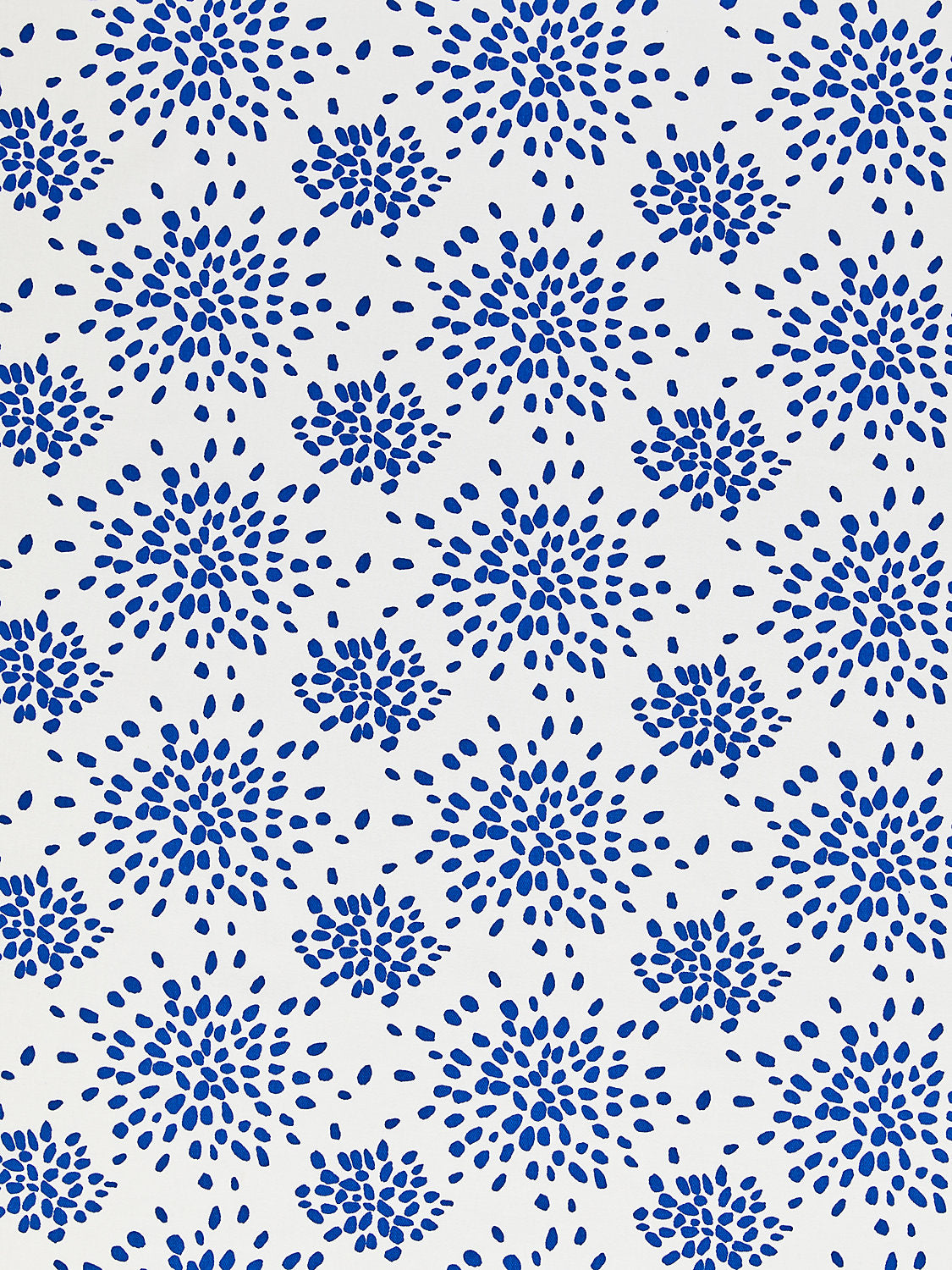 Fireworks Cotton Print - Blue On White - Scalamandre Fabric