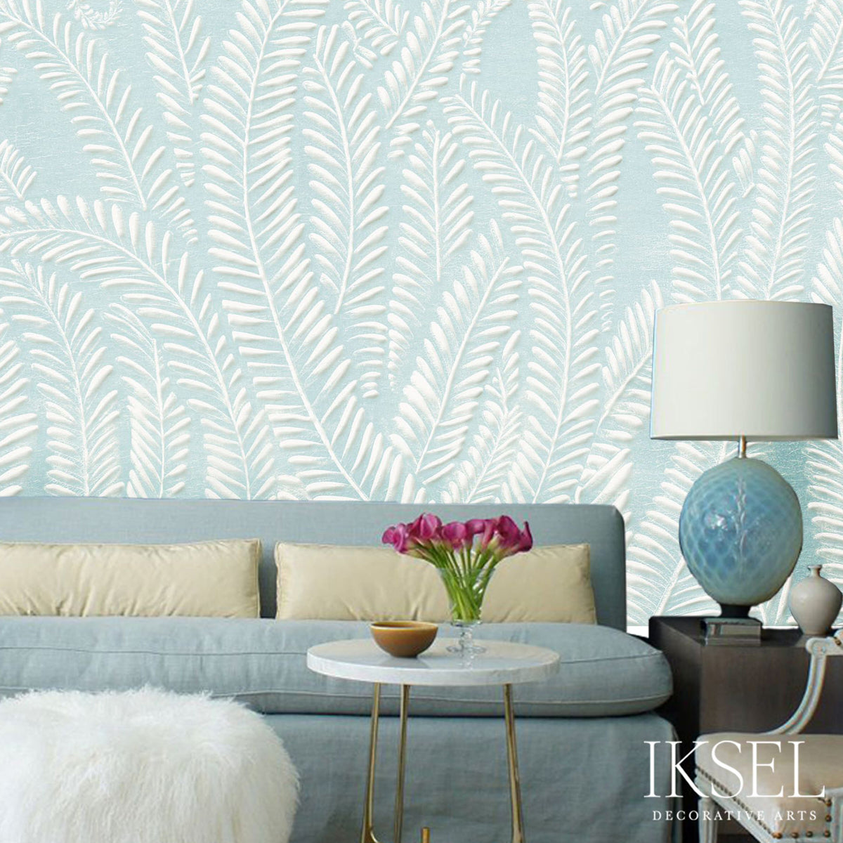 ART-DECO-FERN-SEA-FOAM-SCHUMACHER-IK7106