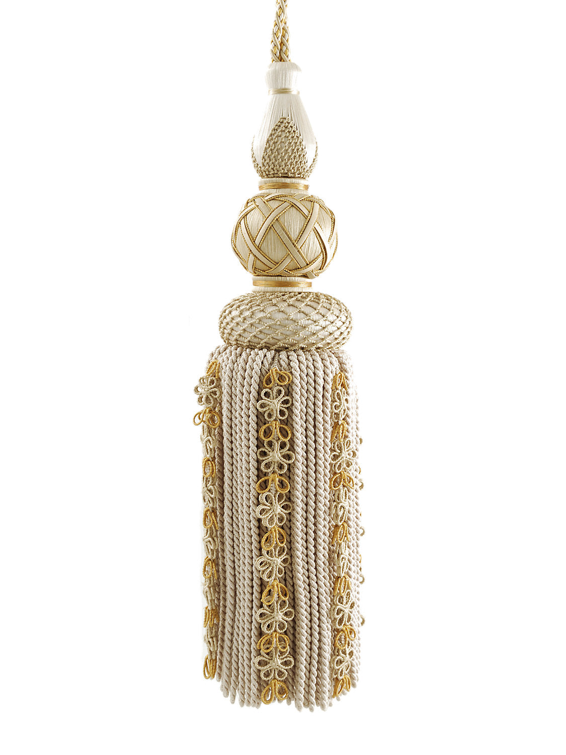 Siecle Single Tassel Tieback - Gilded Alabaster