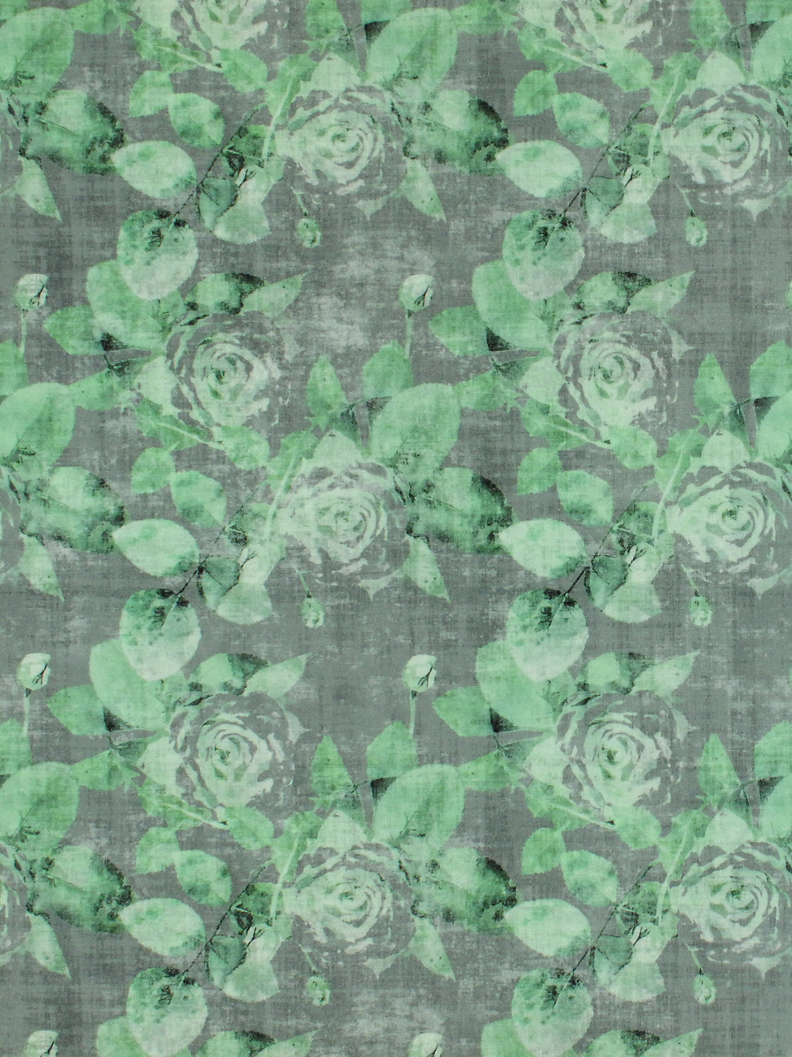 Rose Trellis Printed Velvet - Charcoal Green - Scalamandre Fabric