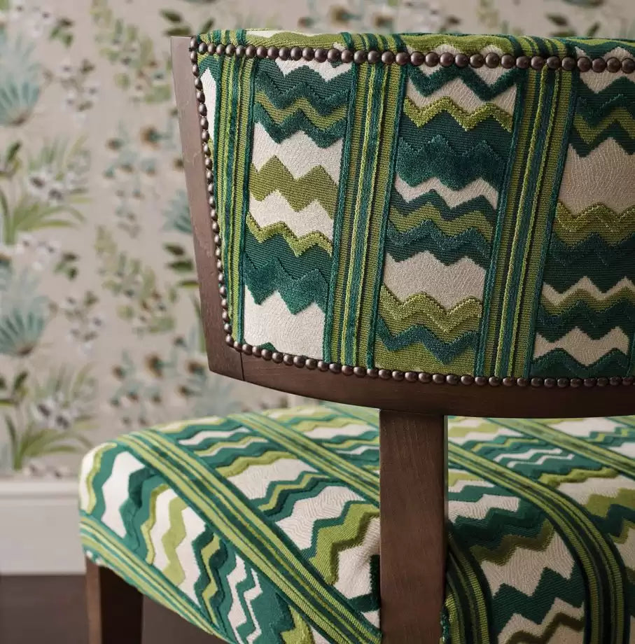 Marchmain Sebastian Green/Ivory - Nina Campbell - NCF4373-06 Fabric