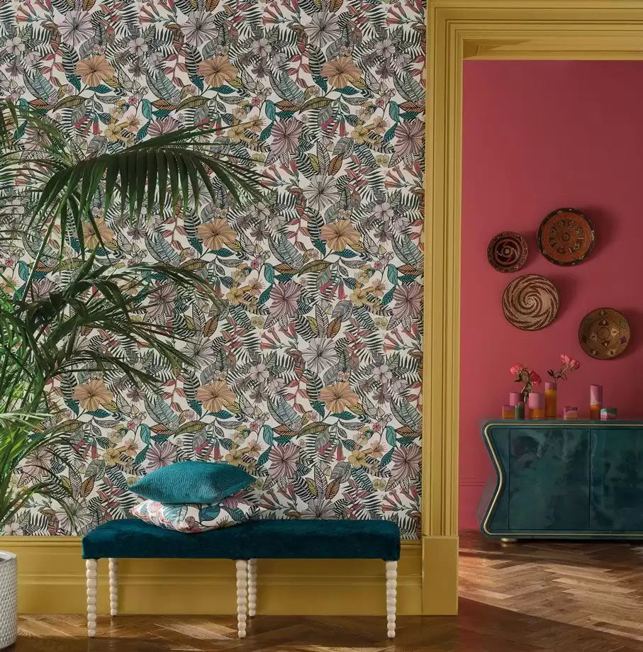 Deya Valldemossa Ivory/Sea Blue - Matthew Williamson - W7260-02 Wallcovering