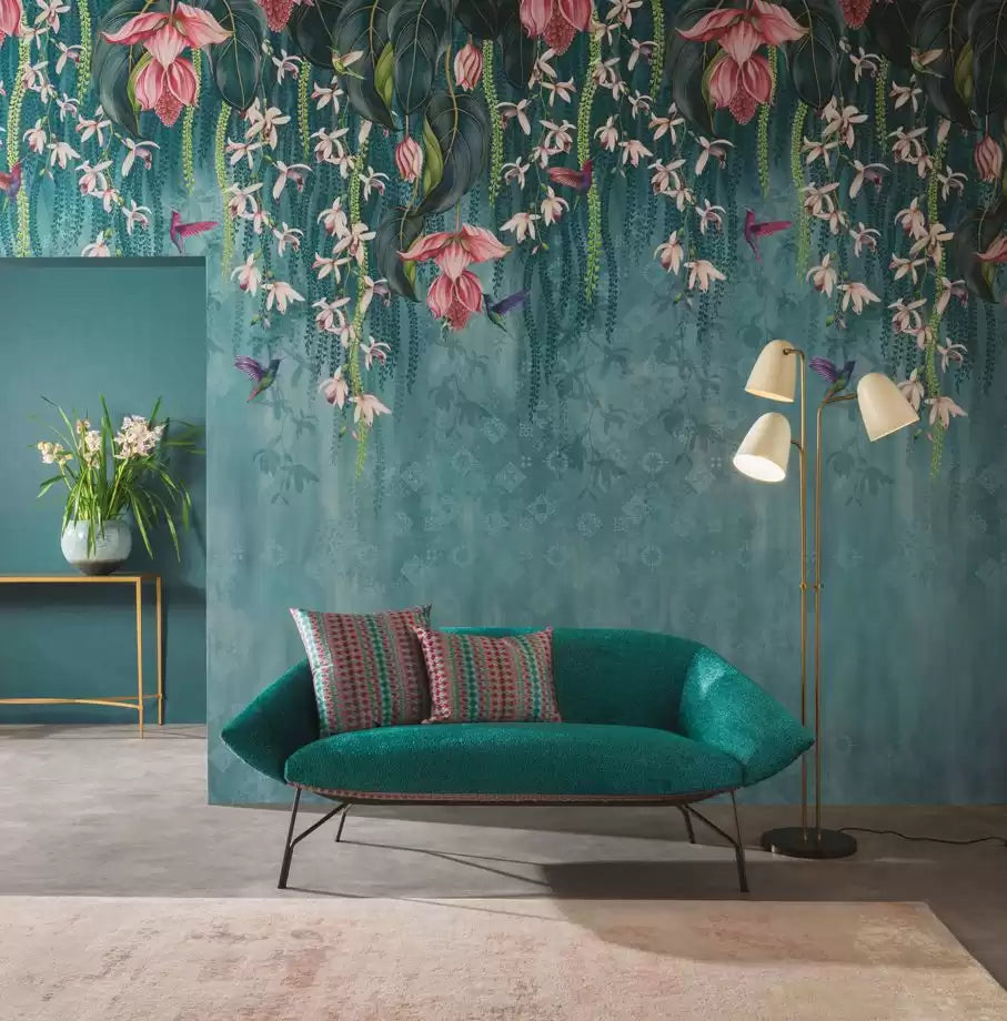 Folium Trailing Orchid Grey/Lemon - Osborne & Little - W7334-02 Wallcovering