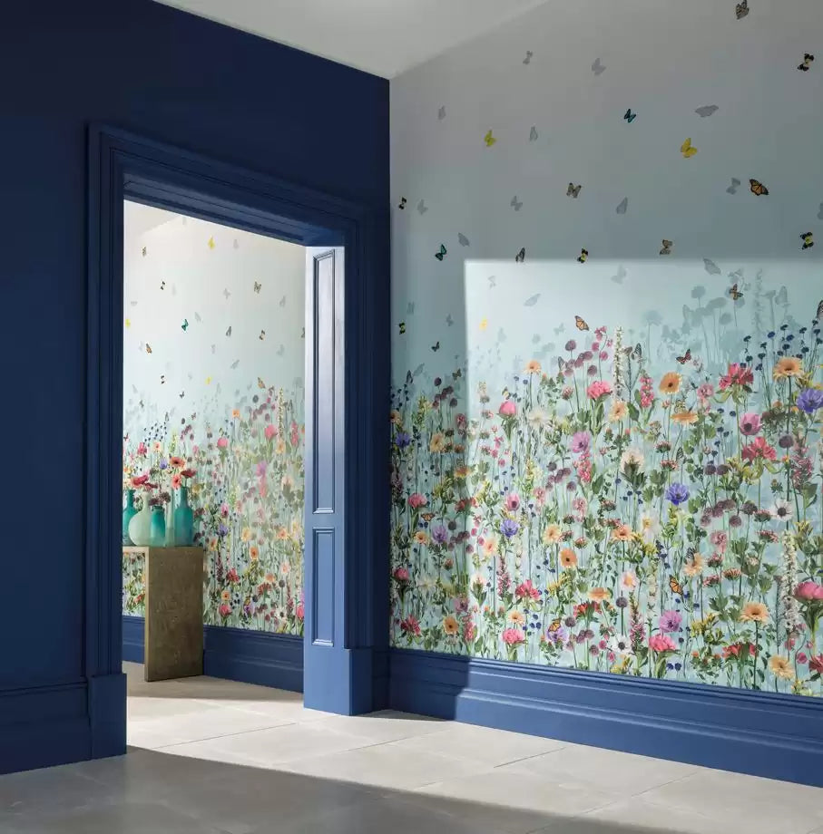 Daydreams Deya Meadow Eau De Nil/Multi - Matthew Williamson - W7265-02 Wallcovering
