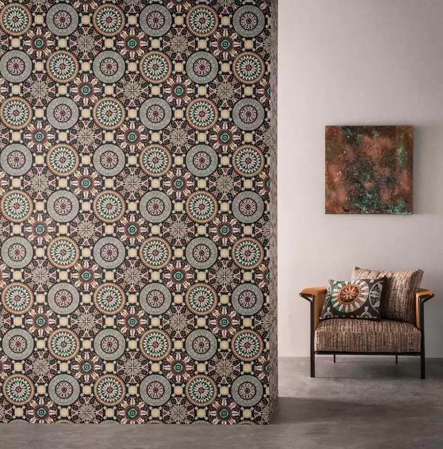Folium Rosetta Grey/Blue - Osborne & Little - W7337-03 Wallcovering