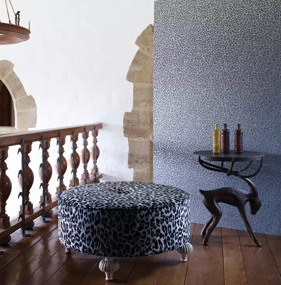 Pasha Pardus Charcoal/Metal Gilver - Osborne & Little - W6758-03 Wallcovering