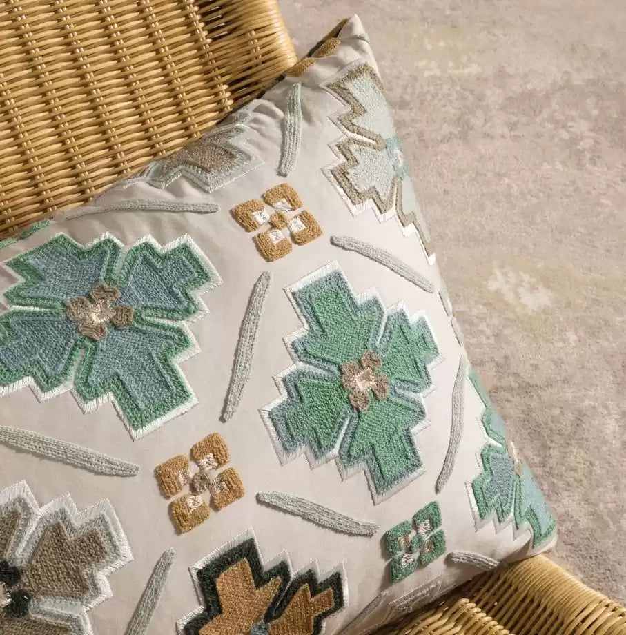 Taza Tarbouche Stone/Peacock/Mandarin - Osborne & Little - F7273-01 Fabric