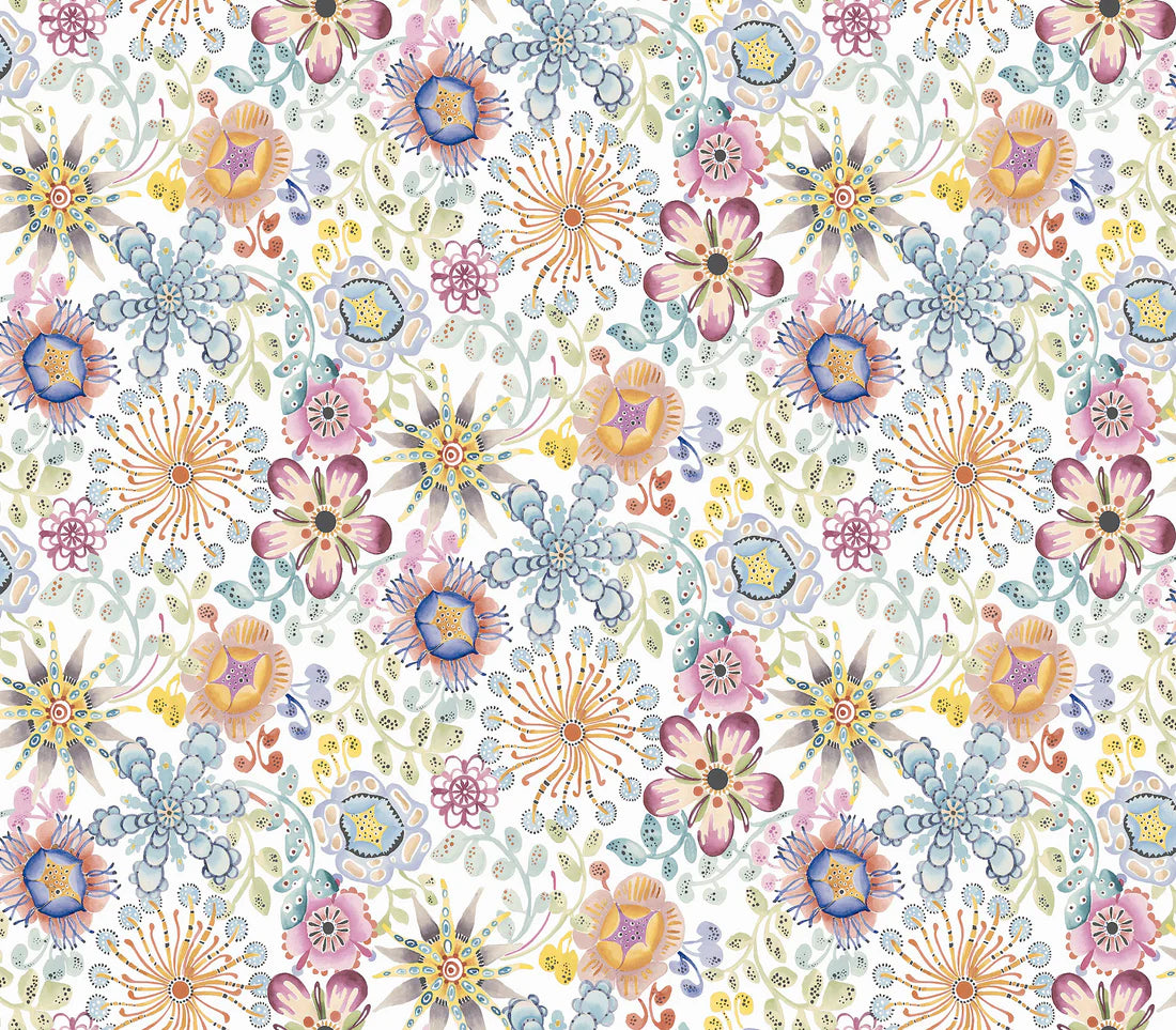 Magic Garden Wallpaper- White / Off White - York Wallcoverings - PSW1636RL