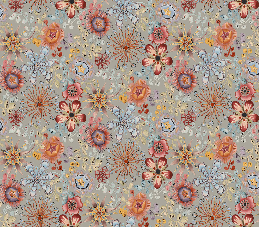 Magic Garden Wallpaper- Gray - York Wallcoverings - PSW1637RL