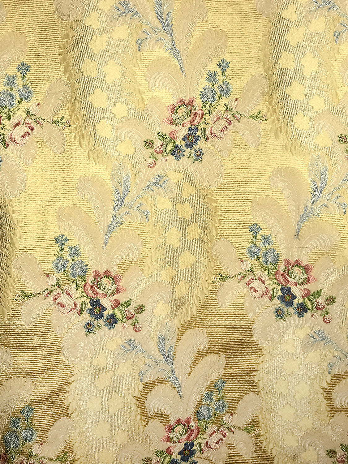 Cheverny - Pink & Blue On Yellow - Scalamandre Fabric