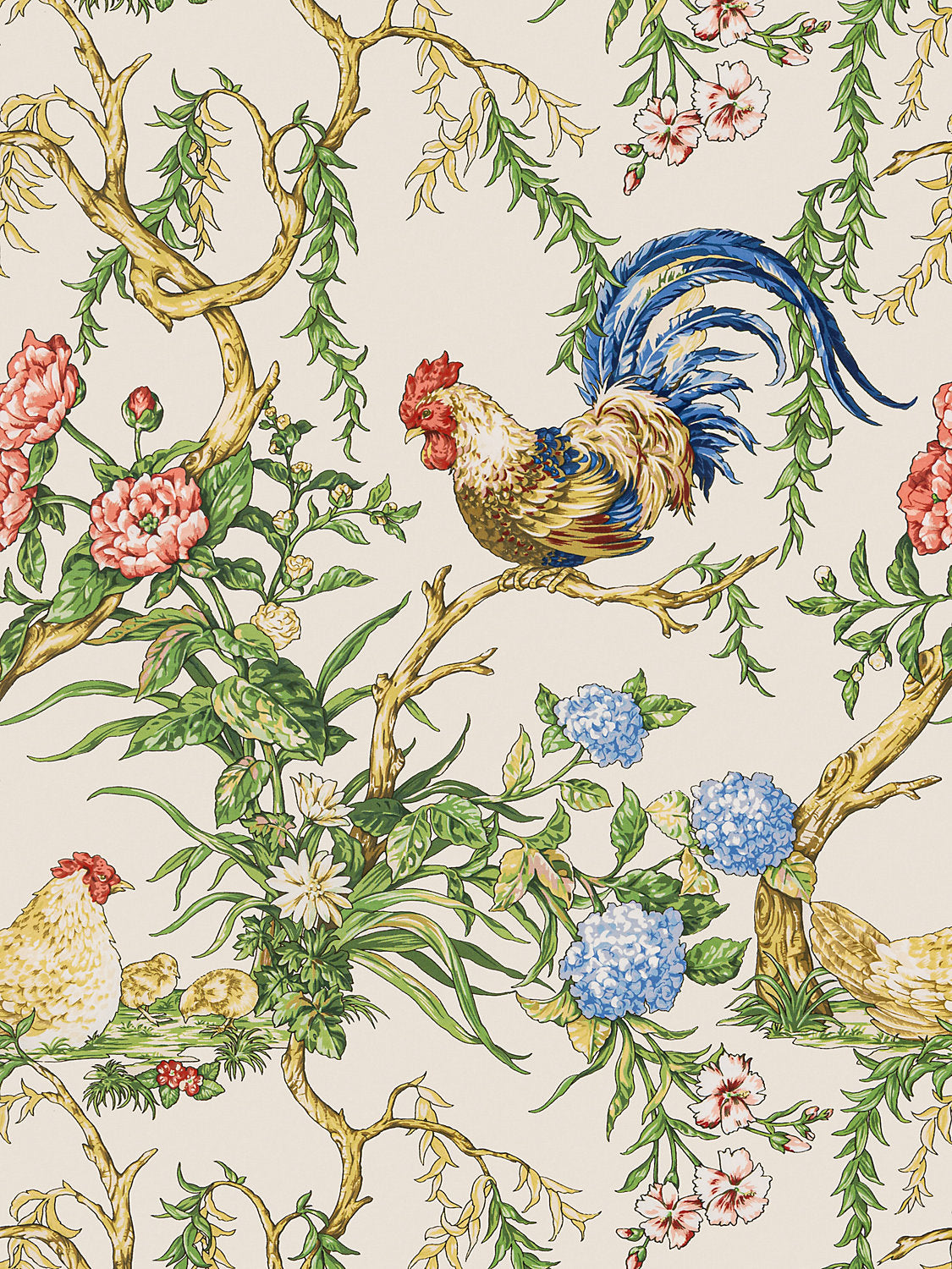 Chanticleer -Ivory Multicolor by Scalamandre Fabric - Scalamandre Fabric